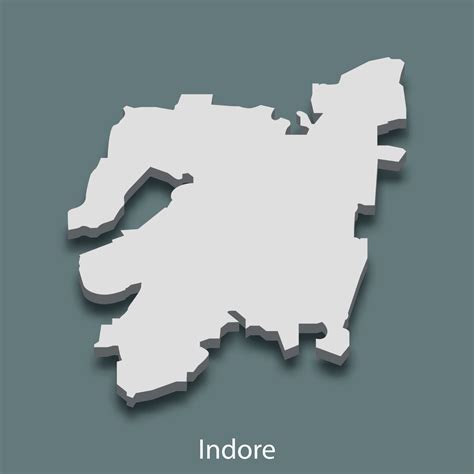 D Isometric Map Of Indore Is A City Of India Vector Art At