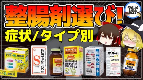 【ゆっくり解説】賢い整腸剤選び！乳酸菌と酪酸菌？症状別・タイプ別の整腸剤の選び方 Youtube