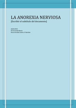 La Anorexia Nerviosa Pdf