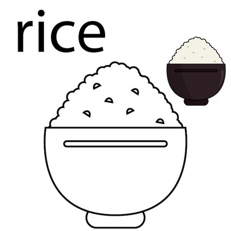 Premium Vector | Coloring pages rice