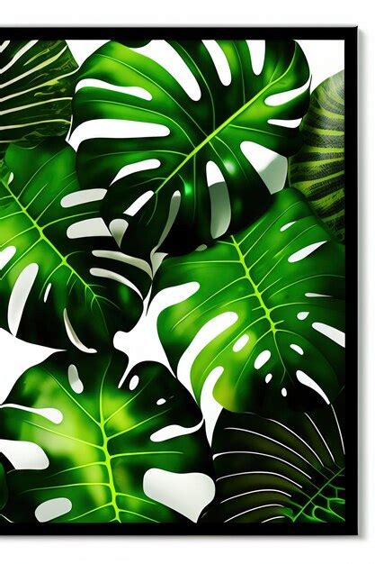 Premium AI Image Tropical Foliage Plants Variegated Leaves Of