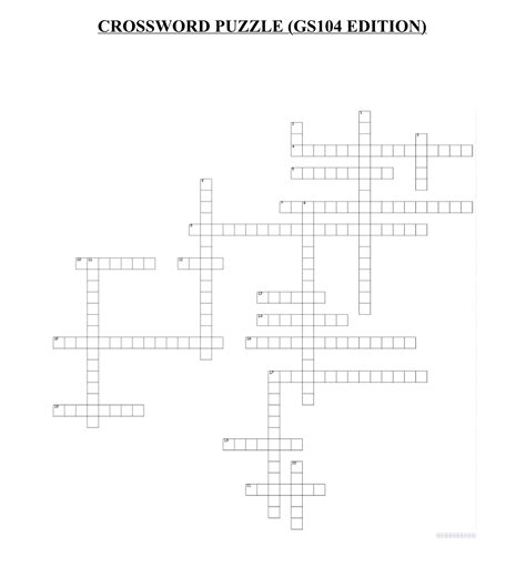 Solved Crossword Puzzle Gs104