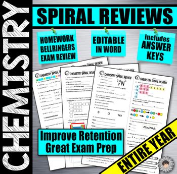 Chemistry Entire Year Spiral Reviews Bell Ringers Warm Ups Tpt