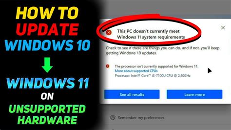 How To Upgrade Windows 10 To Windows 11 On Unsupported Pc Without Usb Drive Or Losing Data