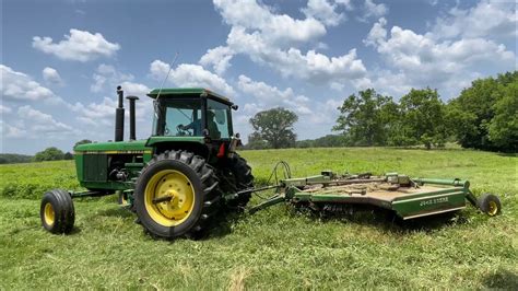 John Deere With The Bush Hog Youtube