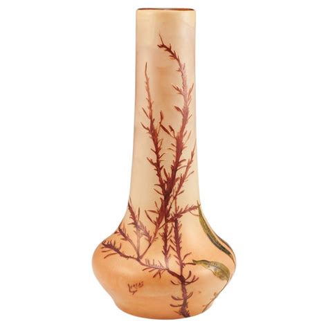 Legras Cameo Glass Vase Deer And Pheasant Circa 1920 At 1stDibs Le