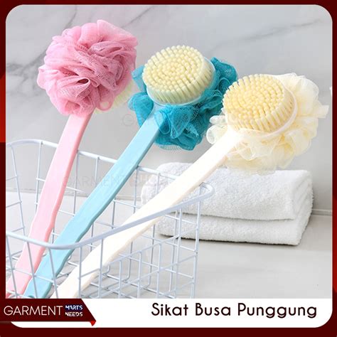 Jual Shower Puff Tongkat Sikat Pembersih Punggung Spons Busa Mandi In