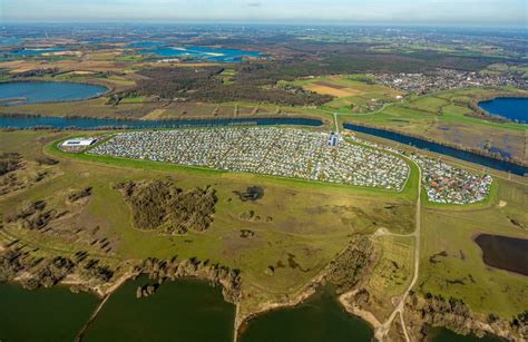 Wesel Aus Der Vogelperspektive Campingplatz Gravinsel Mit Wohnwagen