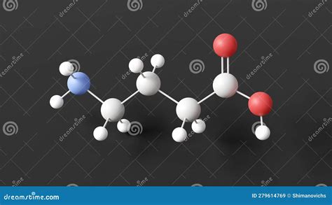 Gaba Molecule Molecular Structure Gamma Aminobutyric Acid Ball And