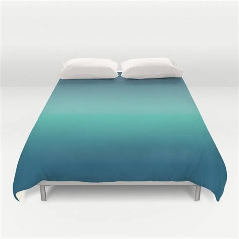 Teal Blue Green Ombre Duvet Cover Comforter By Kalilainedesigns