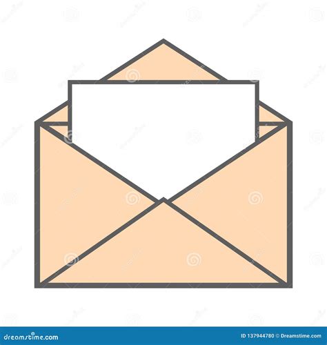 Open Envelope With Blank Paper Vector Illustration Stock Vector