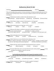 Sedimentary Rocks Docx Sedimentary Rocks Pre Lab Print Name Section