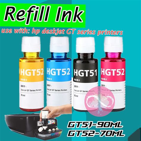 HP GT51 GT52 Premium qualit Refill Ink For Hp smart tank series 315 515 ...