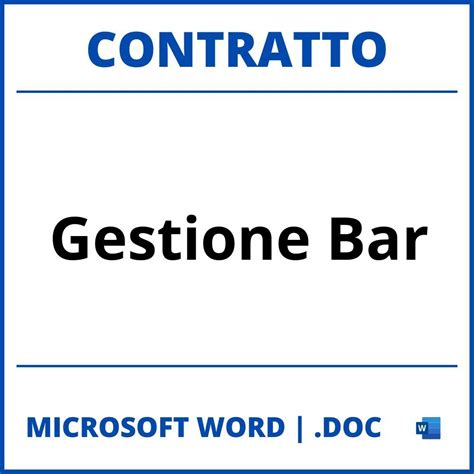 Fac Simile Contratto Di Gestione Bar