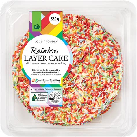 Woolworths Rainbow Layer Cake 350g Woolworths