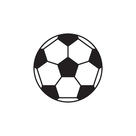 Premium Vector Black Soccer Ball Flat Line Symbol On A White