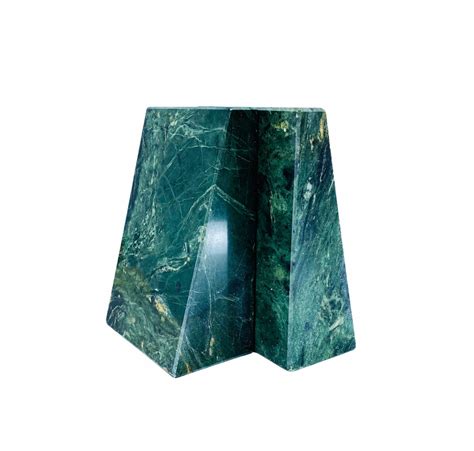 Solid Green Marble Geometric Bookends – The Thriftocrat