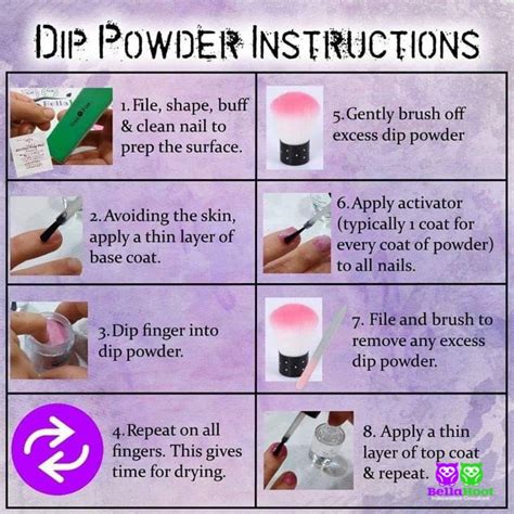 DIP POWDER INSTRUCTIONS Acrylic Nail Powder Dipped Nails Powder