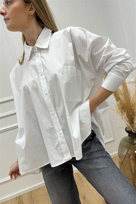 Haveone Camicia Bianca Oversize Fondo Irregolare Calibro Shop