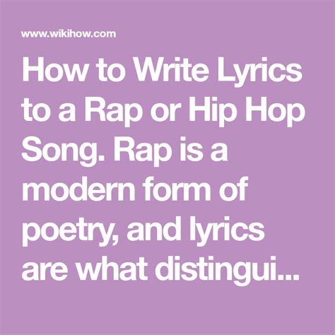 Write Lyrics To A Rap Or Hip Hop Song Hip Hop Songs Writing Lyrics Rap