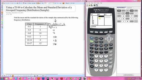 Using The Ti For The Mean And Standard Deviation Of A Grouped