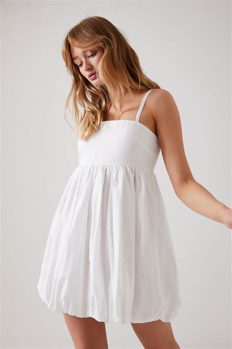 Forever 21 Bubble Hem Babydoll Dress White Forever21USA