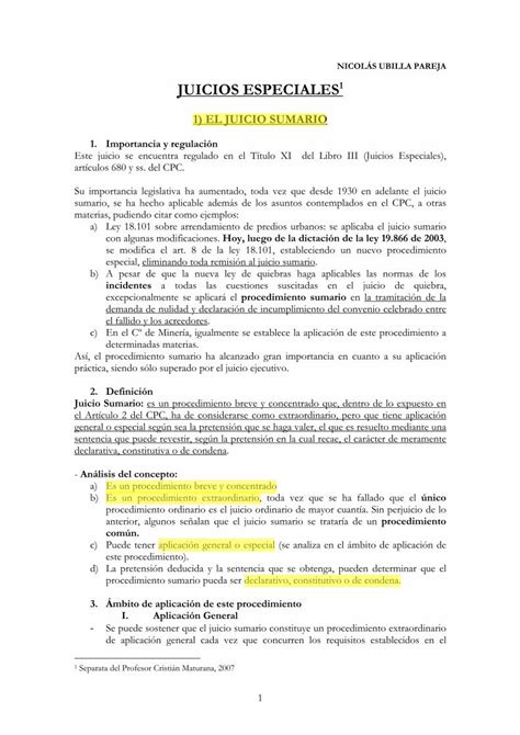 PDF NICOLÁS UBILLA PAREJA JUICIOS ESPECIALES1 PROCEDIMIENTOS