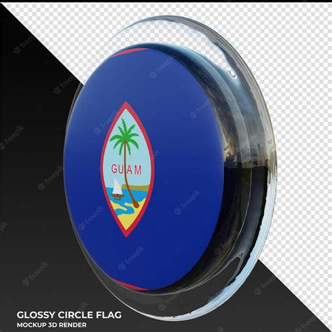 Premium Psd Guam0002 Realistic 3d Textured Glossy Circle Flag