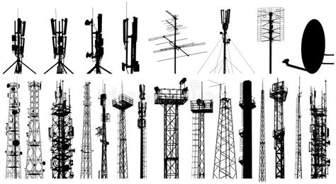 Silueta Militar Del Vector De La Vigilancia De Aire Del Radar Aislada