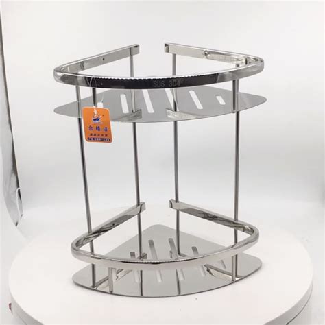 Two Tiers Stainless Steel 304 Bath Corner Shelf Bathroom Dual Tier