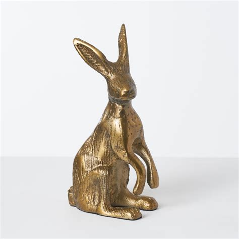 Bronze Aluminum Standing Easter Bunny Rabbit Figurine Decor 3 Option