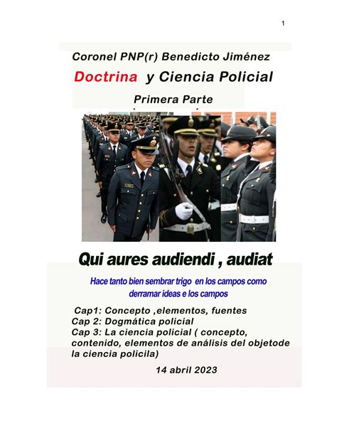 DOCTRINA Y CIENCIA POLICIAL PRIMERA PARTE BENEDICTO JIMENEZ By