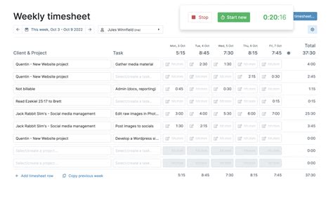 Work Task Timer | My Hours