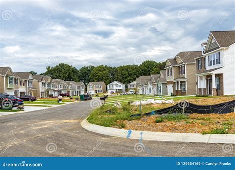 New Housing Subdivision Under Construction Stock Image Image Of