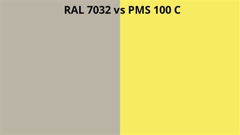 Ral 7032 Vs Pms 100 C Ral Colour Chart Uk