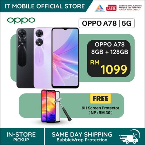 OPPO A78 5G Smartphone 8GB 8GB RAM 128GB ROM Dual Stereo Speakers