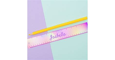 Pink Purple Holographic Name Girl Ruler Zazzle