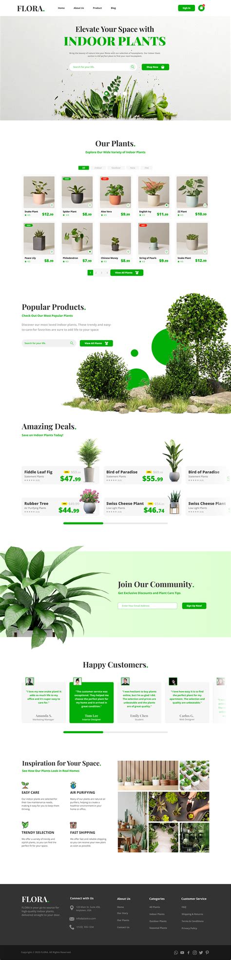 Indoor Plants Ecommerce Web Design Behance