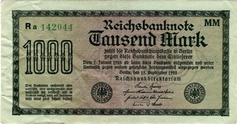 Reichsbanknote Mark Berlin Reichsbank Deu B Ro F P H