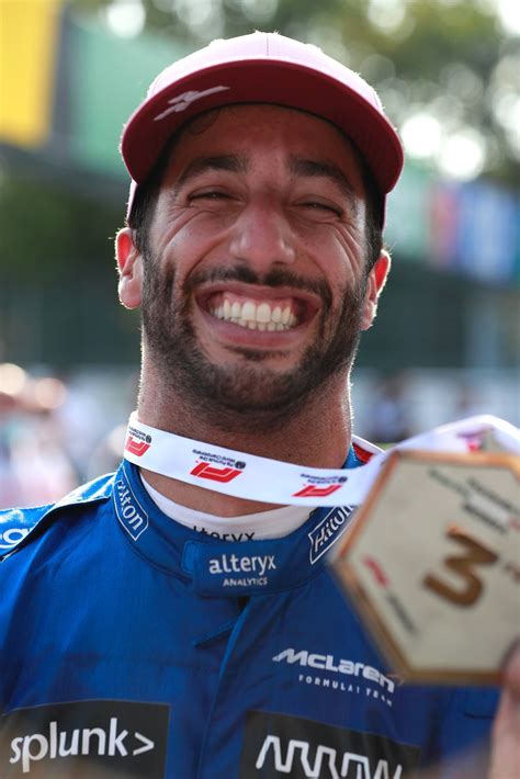 A Smiling Daniel Ricciardo With His 3rd Place Sprint Race Medal R