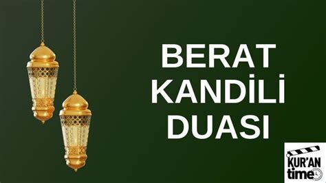 Berat Kandili Duası Kuran Time