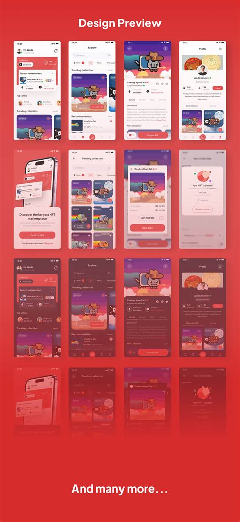 Nft App Ui Nft Market Collection Apps Ui Kits