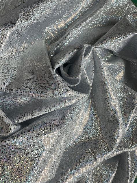 Silver Holographic Mystique Spandex Fabric Strip Cheer Bow Fabric 3inx14in Strip Etsy