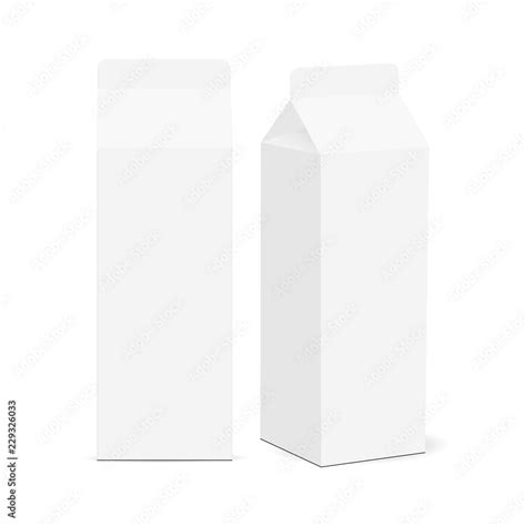 Milk Carton Box Mockup Isolated On White Background Packaging Mock Up