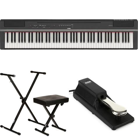 Yamaha P A Key Digital Piano Essentials Bundle Black Sweetwater