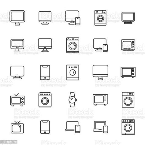 가전 제품의 아이콘 집합입니다 가정 생활에 대한 스톡 벡터 아트 및 기타 이미지 가정 생활 가정 주방 가정의 방 Istock