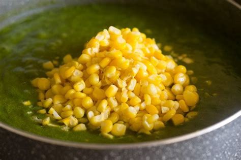 Palak Corn Recipe Nutritious Palak Corn Curry Recipe Spinach Corn Recipe