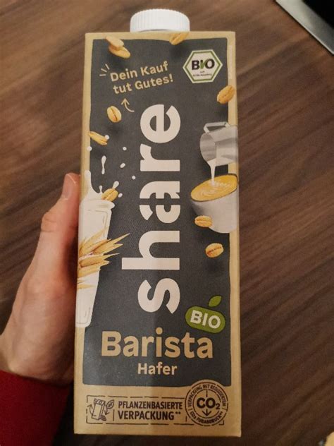 Share Barista Hafer bio Kalorien Pflanzliche Getränke Fddb