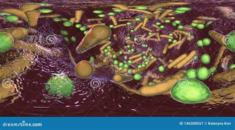 Panorama Esf Rico Degree Del Biofilm Bacteriano Stock De