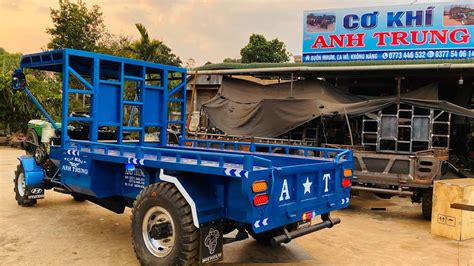 Cơ khí Anh Trung chuẩn bị giao chiếc xe màu xanh kendy máy changfa 33hp